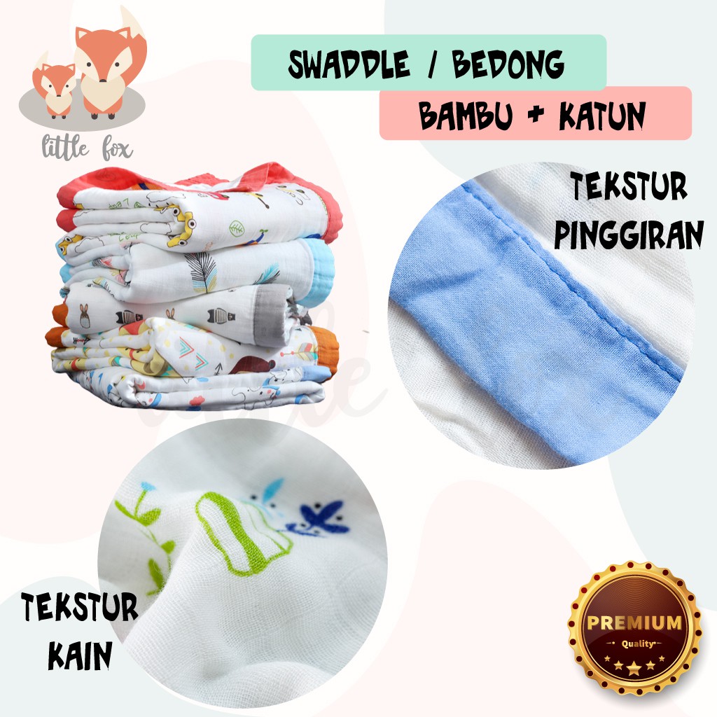 [ IMPORT] Bedong / Selimut Baby / Handuk / Swadle Bayi Newborn 70% Bambu 30% Katun Muslin