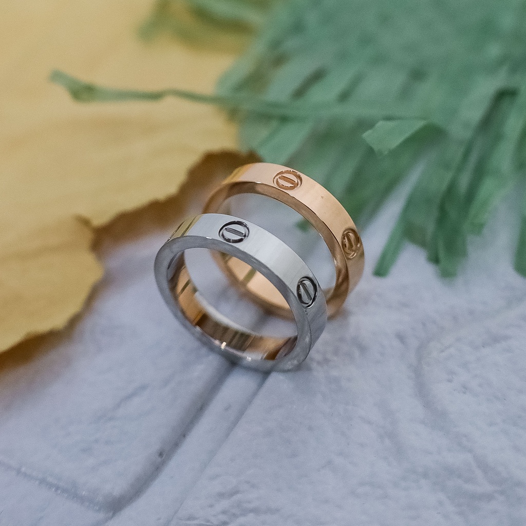 Cincin titanium CTR tanpa mata korea style anti karat