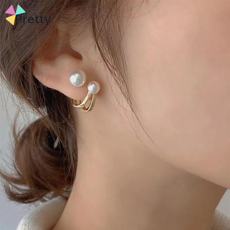 Anting Stud S925 Silver Needle Aksen Mutiara Gaya Korea Untuk Wanita - PD