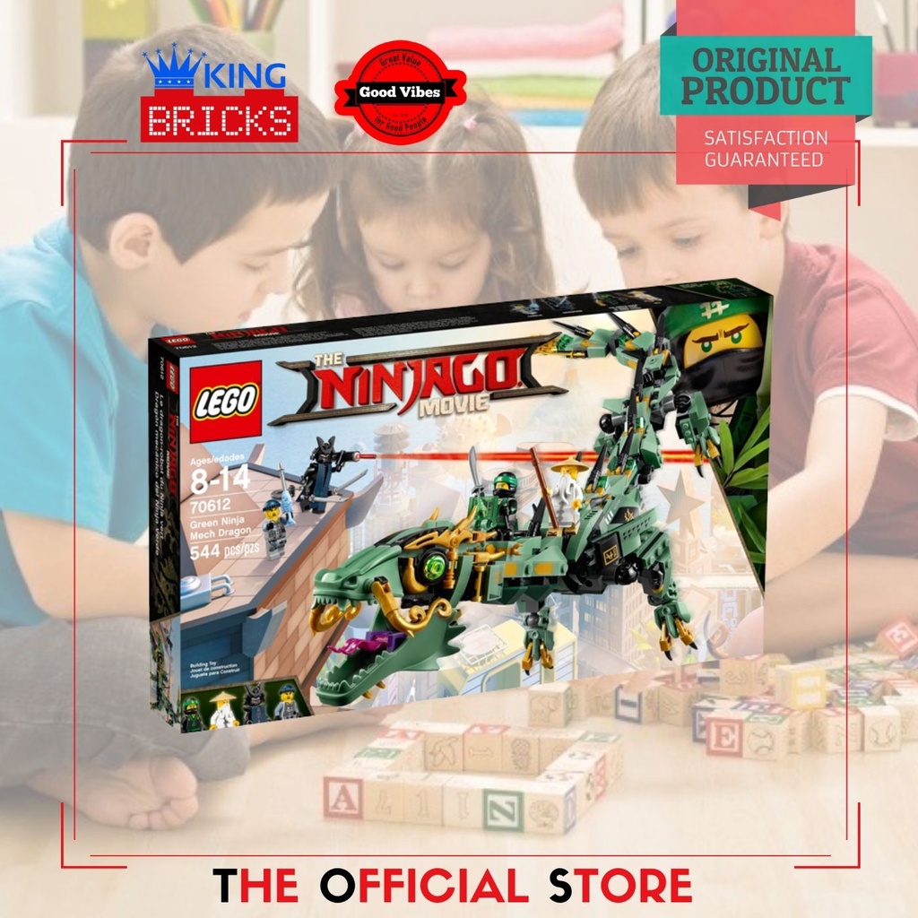 LEGO Original NINJAGO 70612 Green Ninja Mech Dragon - Mainan Anak Kreatif Lego Robot Lego Naga Hijau