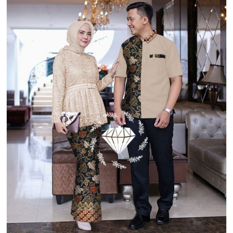 PCS CP SHERINA BATIK MR FASHION PAKAIAN COUPLE PASANGAN KEMEJA DAN SET KEBAYA ADA VIDEO PRODUK ASLI