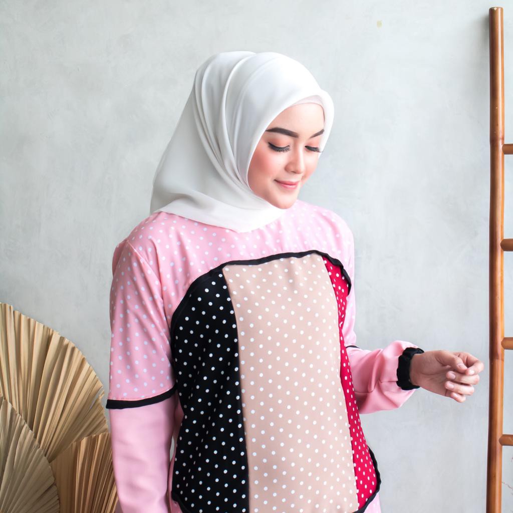 DISKON / ARUMI POLKA - / DRES MURAH / GAMIS MURAH / DRES MUSLIM /  / DRESS /DRESS POKADOT