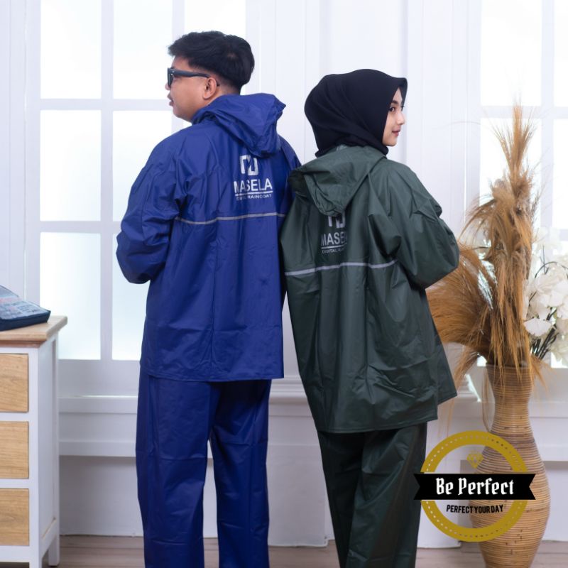 Jas Hujan Masela Best Quality Raincoat Mantel Hujan Pria Wanita Dewasa Bahan Kuat Anti Rembes