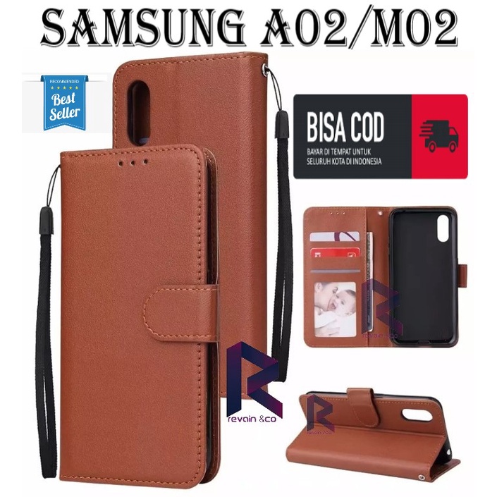 CASE SAMSUNG A02 M02 FLIP WALLET LEATHER KULIT PREMIUM SARUNG BUKA TUTUP FLIP CASE SAMSUNG A02/M02