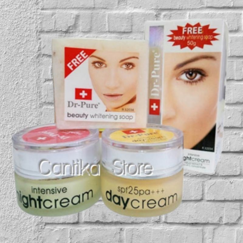 Cream Pemutih Wajah - Dr Pure Paket 3 in 1 Original BPOM