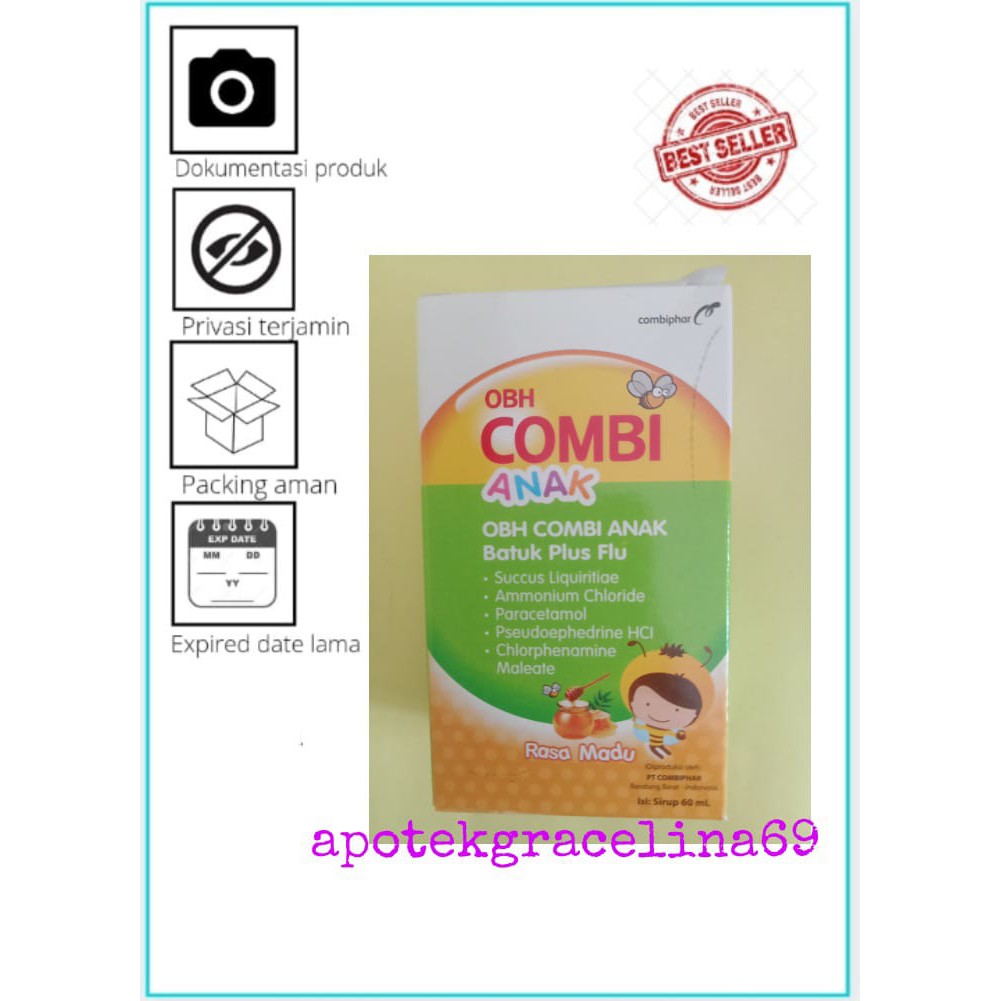 Obat batuk dan flu anak/ OBH Combi Anak Batuk Plus Flu Madu 60 ml