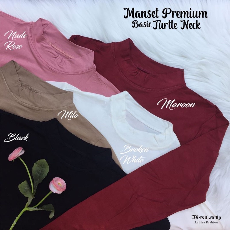 Manset Premium Basic Turtle neck,Manset Badan Premium,Manset Dalaman Baju Wanita,Kaos Premium by:islah