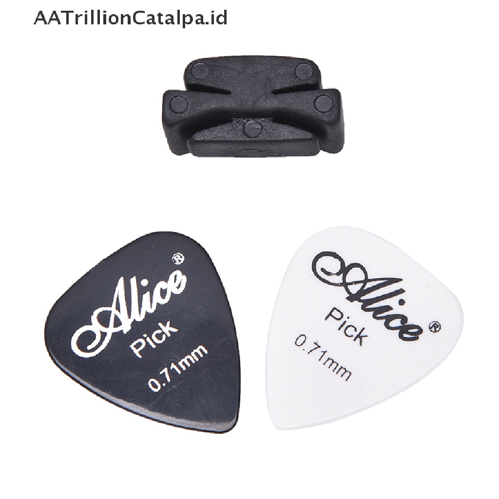 Aatrillioncatalpa 1pc Holder Pick Gitar Bahan Karet Dengan 2pcs Pick Plectrum