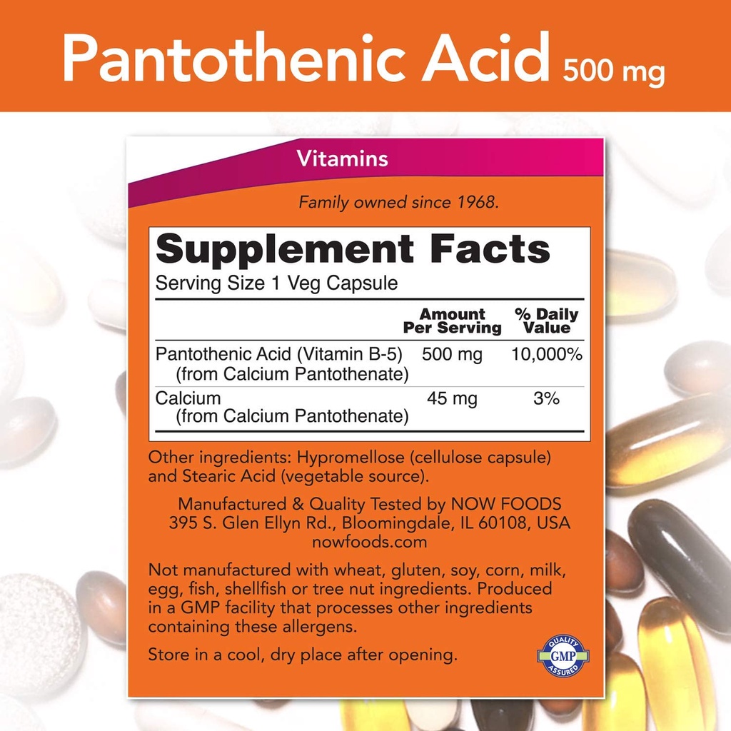 Jual Now Foods Pantothenic Acid 500 mg 100 250 Veg Capsules | Shopee Indonesia Jual Now Foods Pantothenic Acid 500 mg 100 250 Veg Capsules | Shopee Indonesia