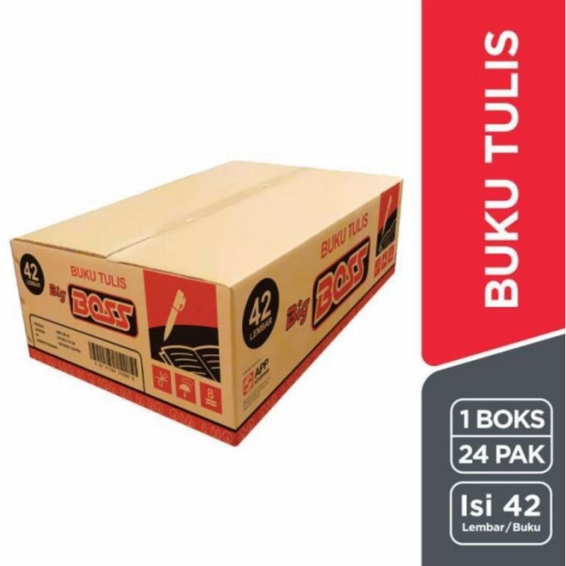 

1 DUS/24 PAK BUKU TULIS BIG BOSS ISI 42 LEMBAR