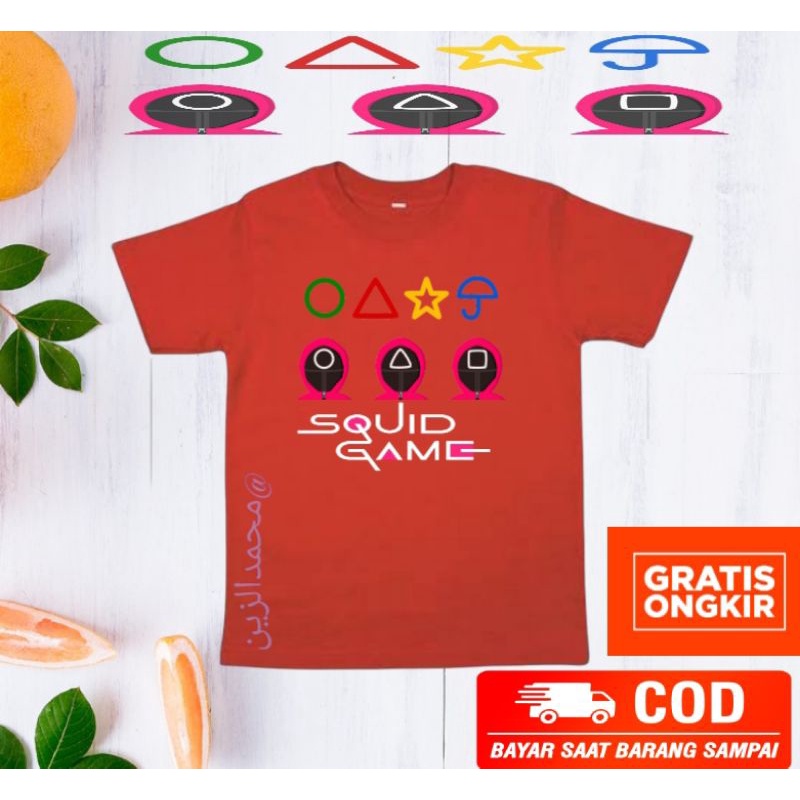 Kaos squid game/Baju squid game/baju kaos sguid game/kaos baju squid game/kaos anak squid game/baju 