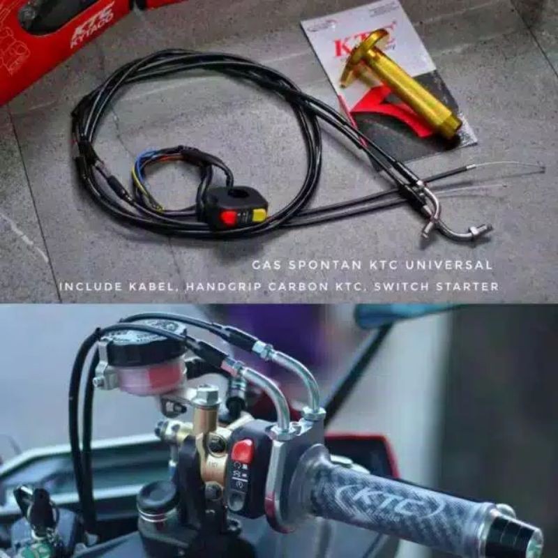 Gas Spontan KTC 2 Kabel Nmax new Aerox PCX ADV Beat Scoopy Vario New Xabre Crf KLX Vixion new Ninja