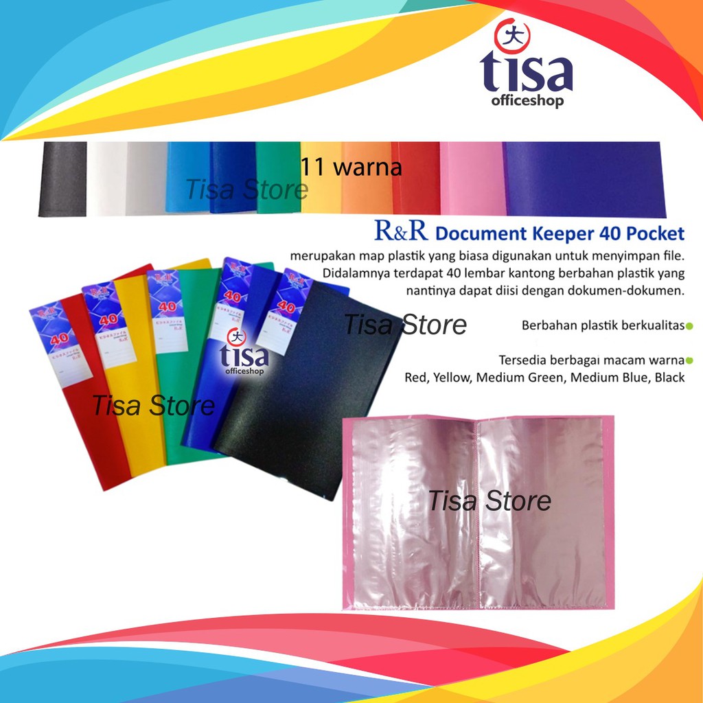 

Clear Holder Document Keeper 40 Pockets Folio R&R