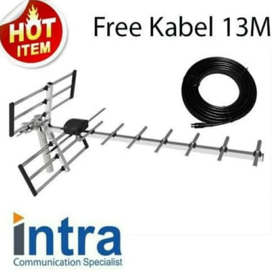 Antena Tv Intra INT-003 Antena Tv Luar/Outdor Free Kabel 13Meter