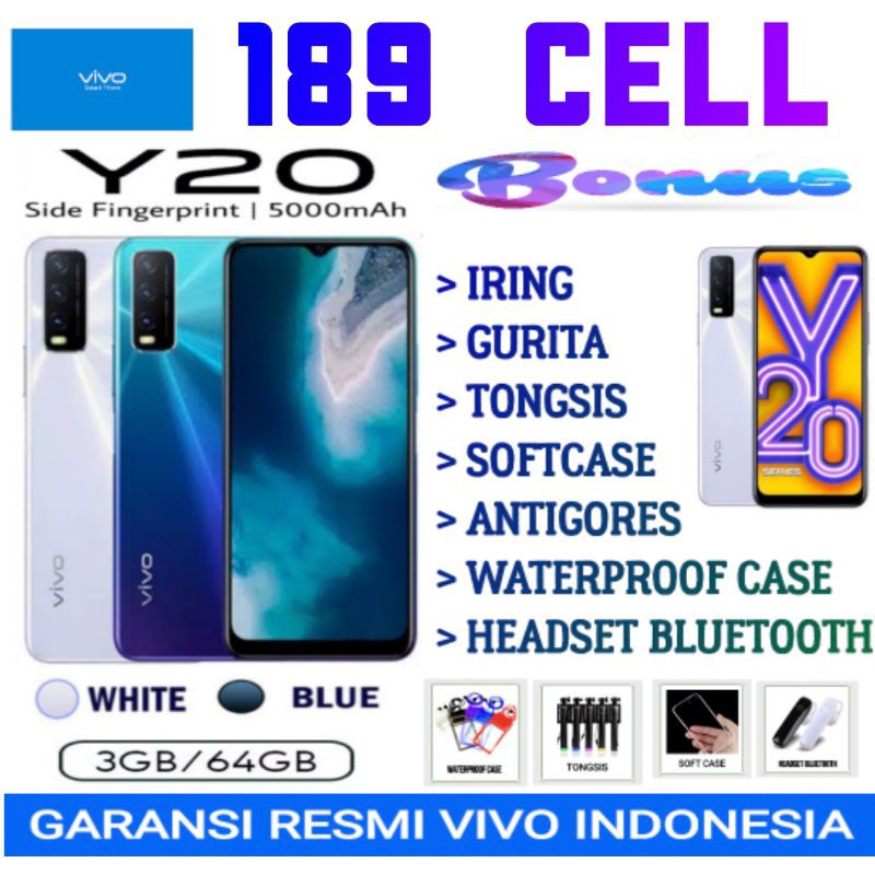 VIVO Y20 RAM 3/64 GB GARANSI RESMI VIVO INDONESIA | Shopee