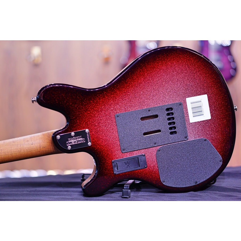 Ernie Ball Music Man Valentine Tremolo Electric Guitar - Maroon Sparkle Burst H00556