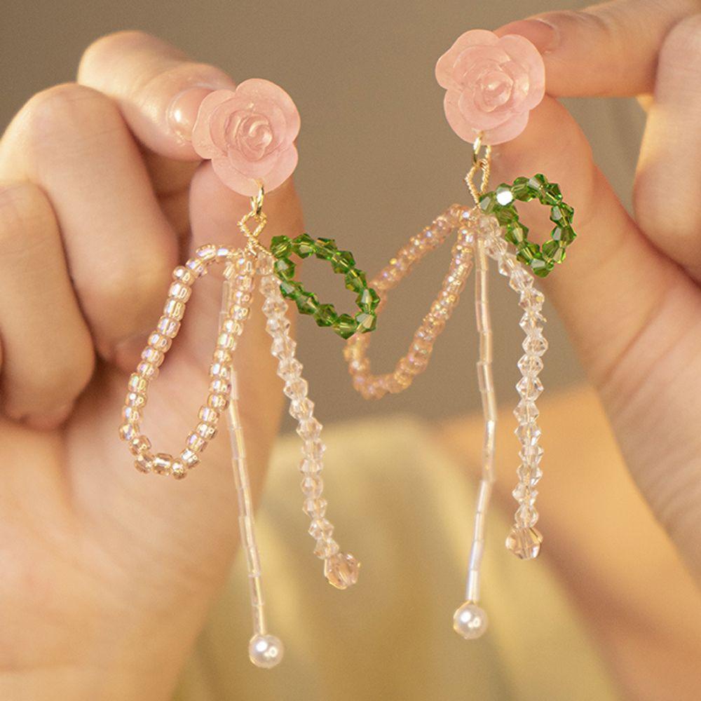 Mxbeauty Anting Perempuan Hadiah Perancis Manis Manik Kristal Retro Temperamen Perhiasan Fashion