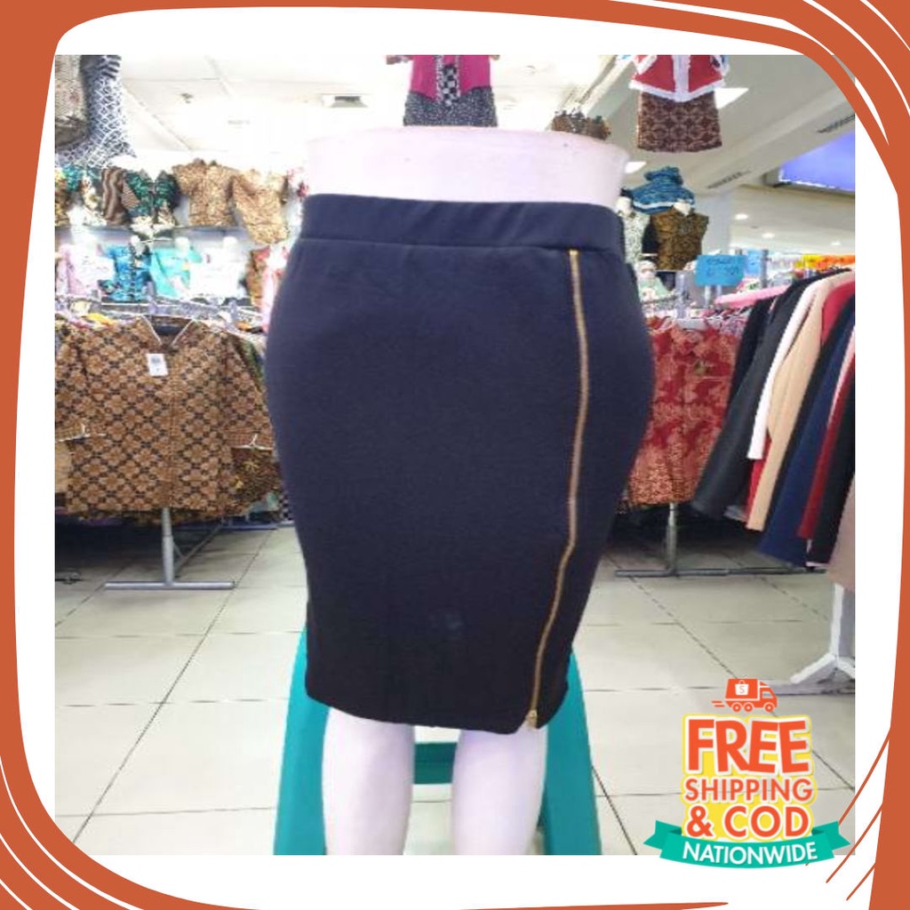 Plisket Jins Dnim MEkar biru merah hitam kuning hijau putih abu /  ROK SPAN SELETING PENDEK SELUTUT 