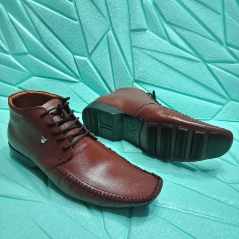 Sepatu Pantofel Boot Tali Pria/Kulit Asli/Pantofel Formal Pria/MerekPlayboy