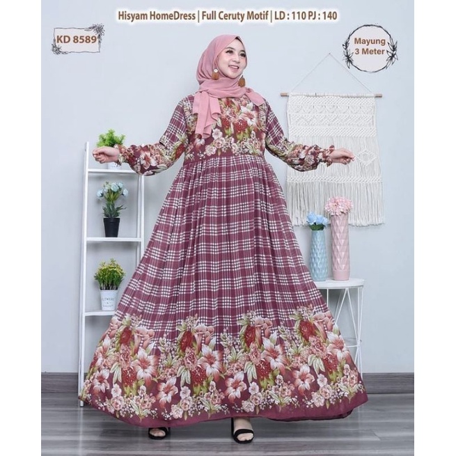 Gamis Ceruty Furing Bunga Bunga