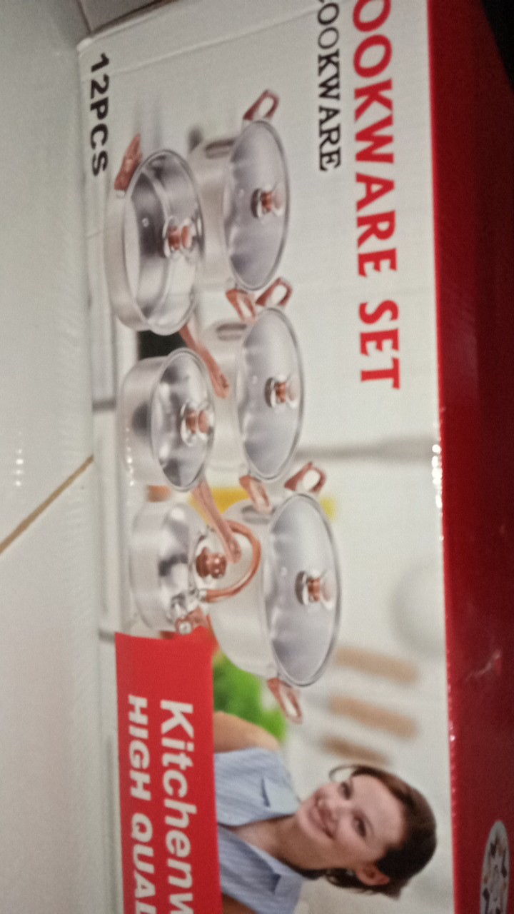 Panci Set 12 Pcs Stainless M-129 Tutup Kaca - Kitchen Ware Set