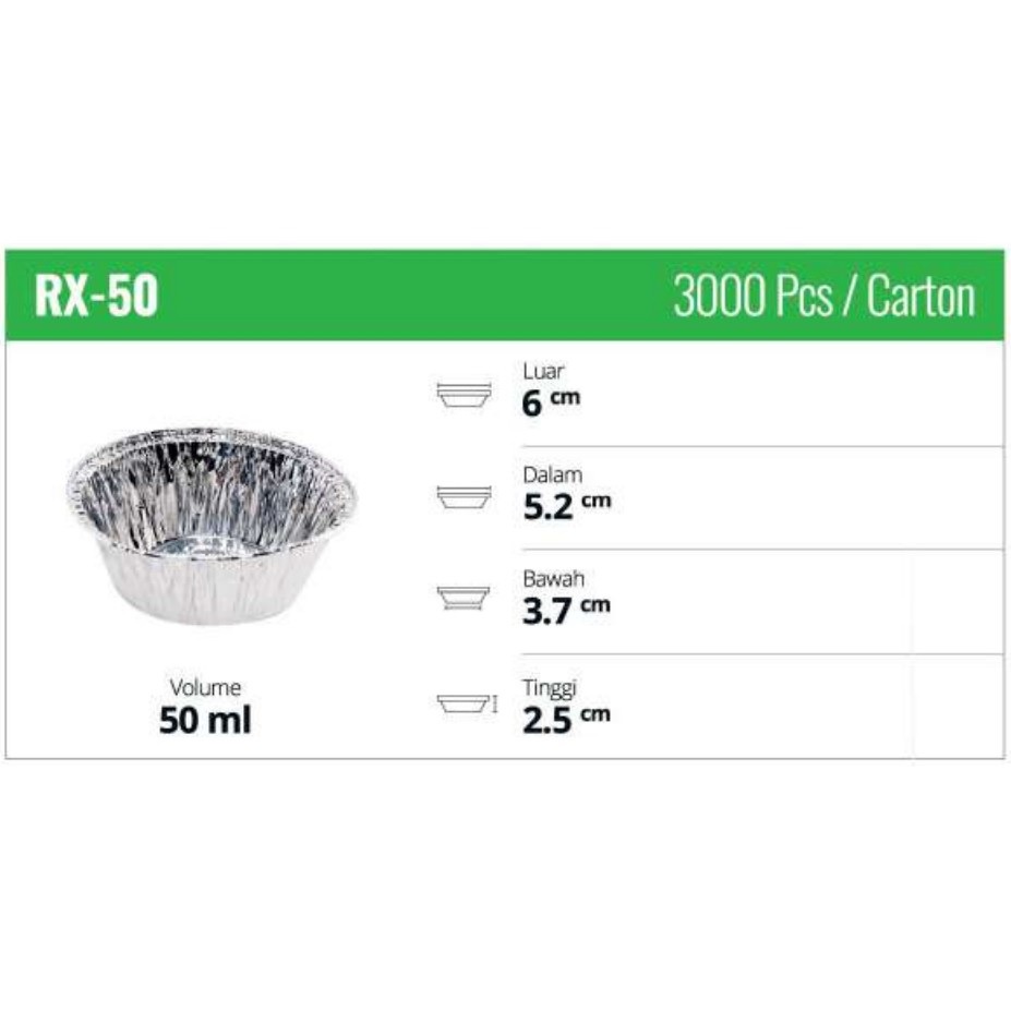 Alumunium Foil Cup - Alu Tray RX50 isi 10pcs