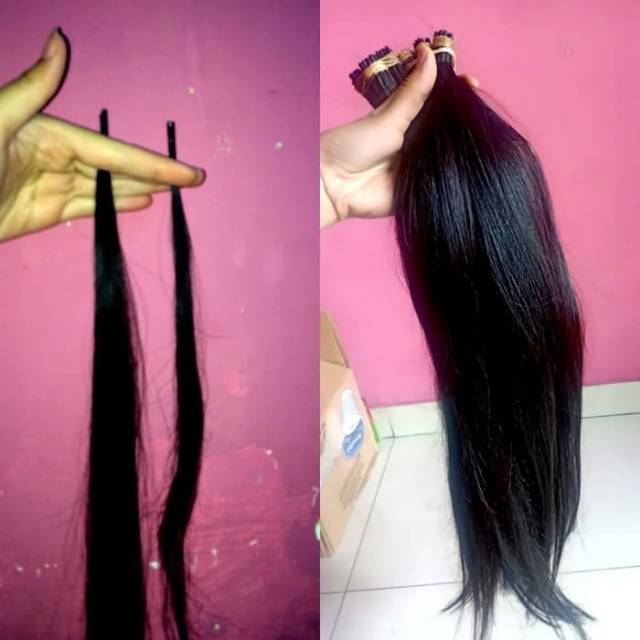 Rambut sambung asli 60cm promo 150helai 1jt