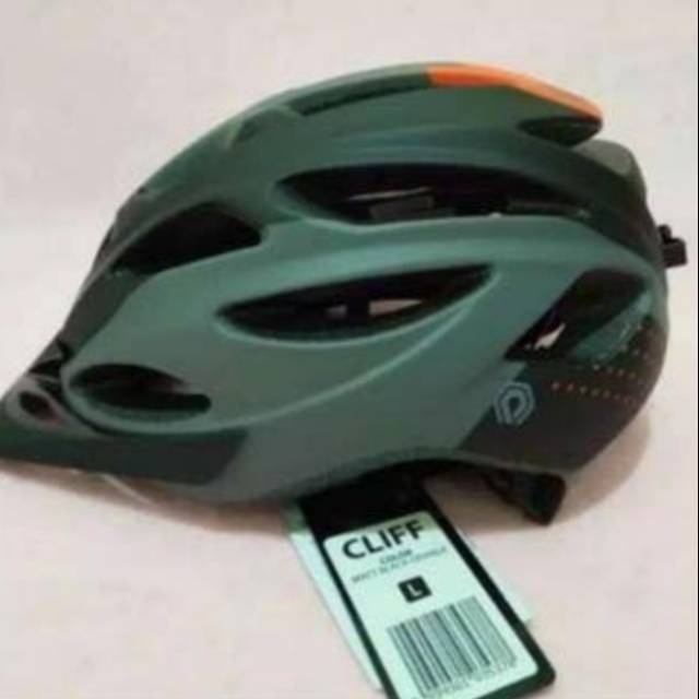 Helm Sepeda Polygon Cliff Hitam Orange Black Orange Adjustable