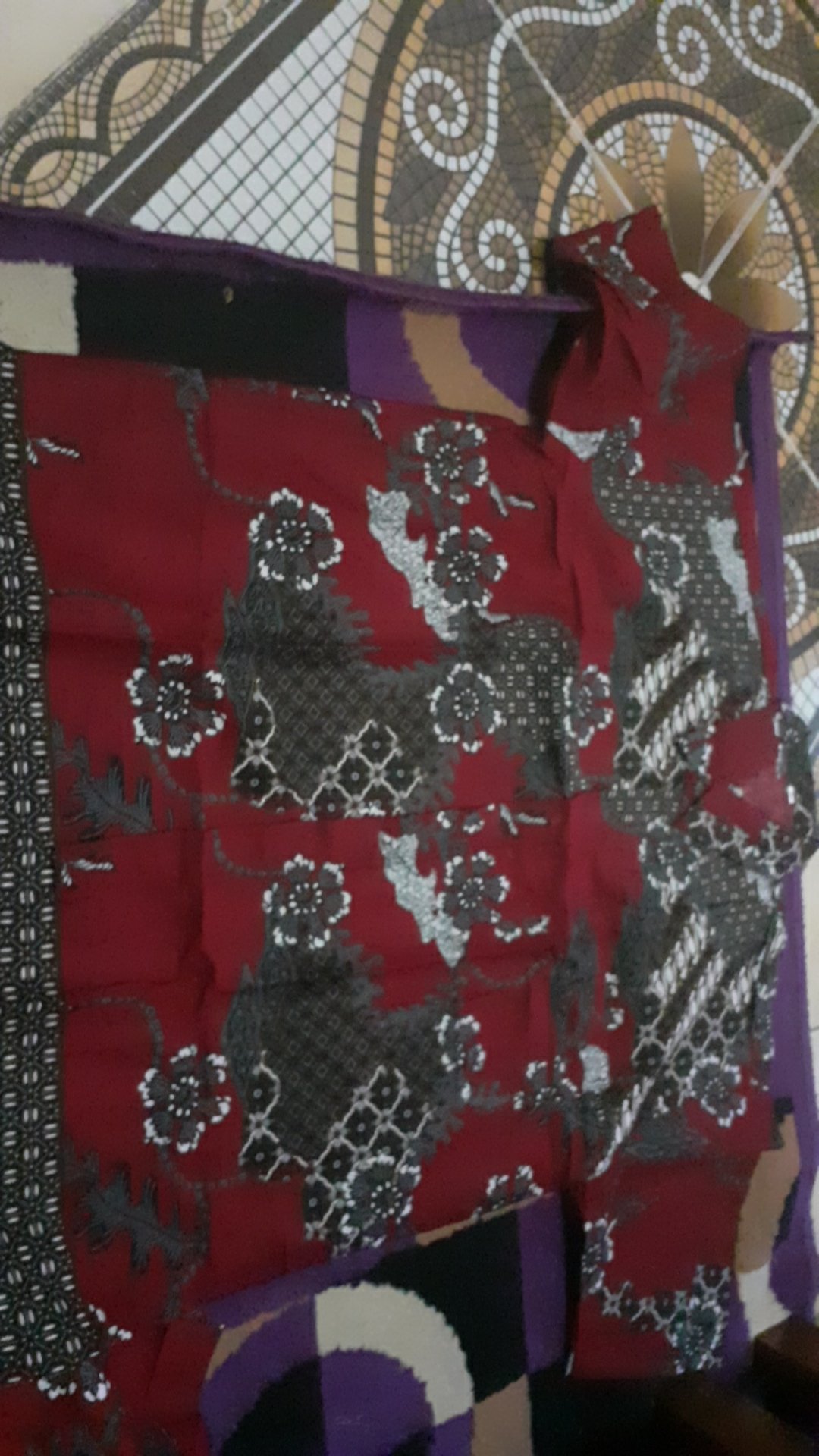 Baju Couple Batik Keluarga Terbaru Dy02 Merah Lengan Pendek