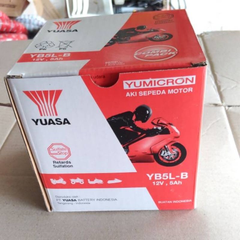 AKI YUASA YB5LB ORIGINAL / ACCU YUASA YB5LB BASAH ORIGINAL