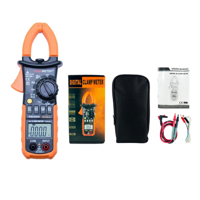 Tang Ampere Peakmeter PM2008B Digital AC Clamp Meter Peak Meter 4000 counts Autorange