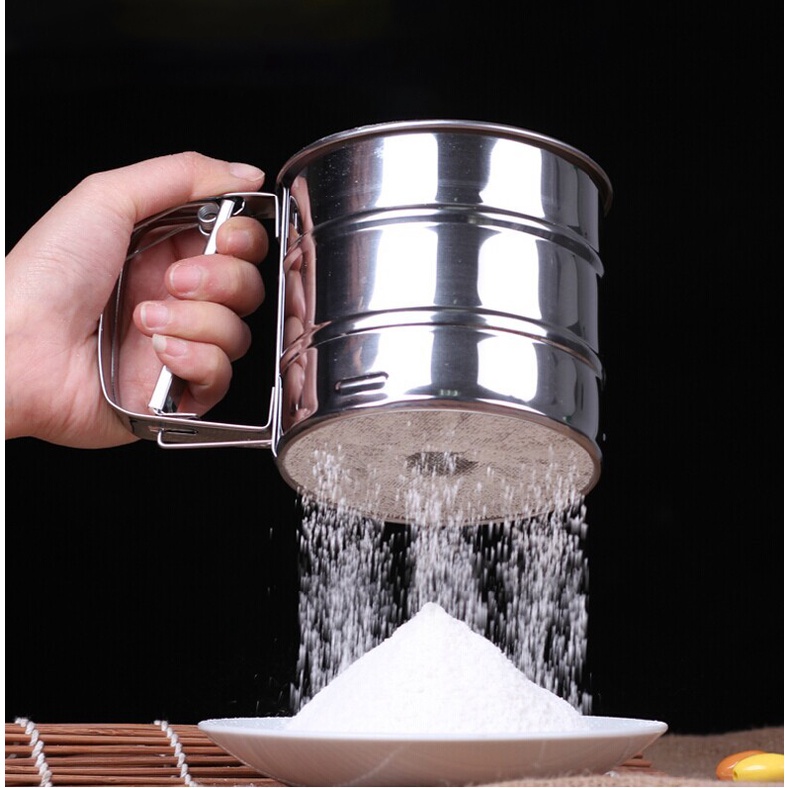 HOVELSHOP Cangkir Ayakan Tepung Gula Halus Stainless Steel Flour Sifter Dispenser