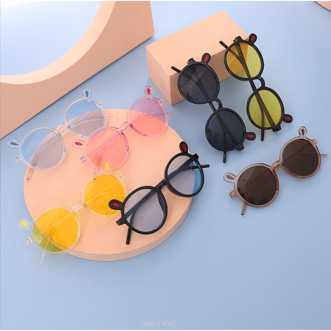 BV.ID KC614 KACAMATA ANAK FASHION BULAT UNISEX KACAMATA HITAM KIDS SUNGLASSES NEW TREND