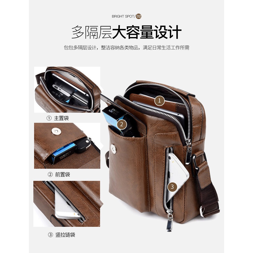 [ORIGINAL] Badenroo Tas Selempang Kulit Import Pria Casual Style Men's Leather Shoulder Bag