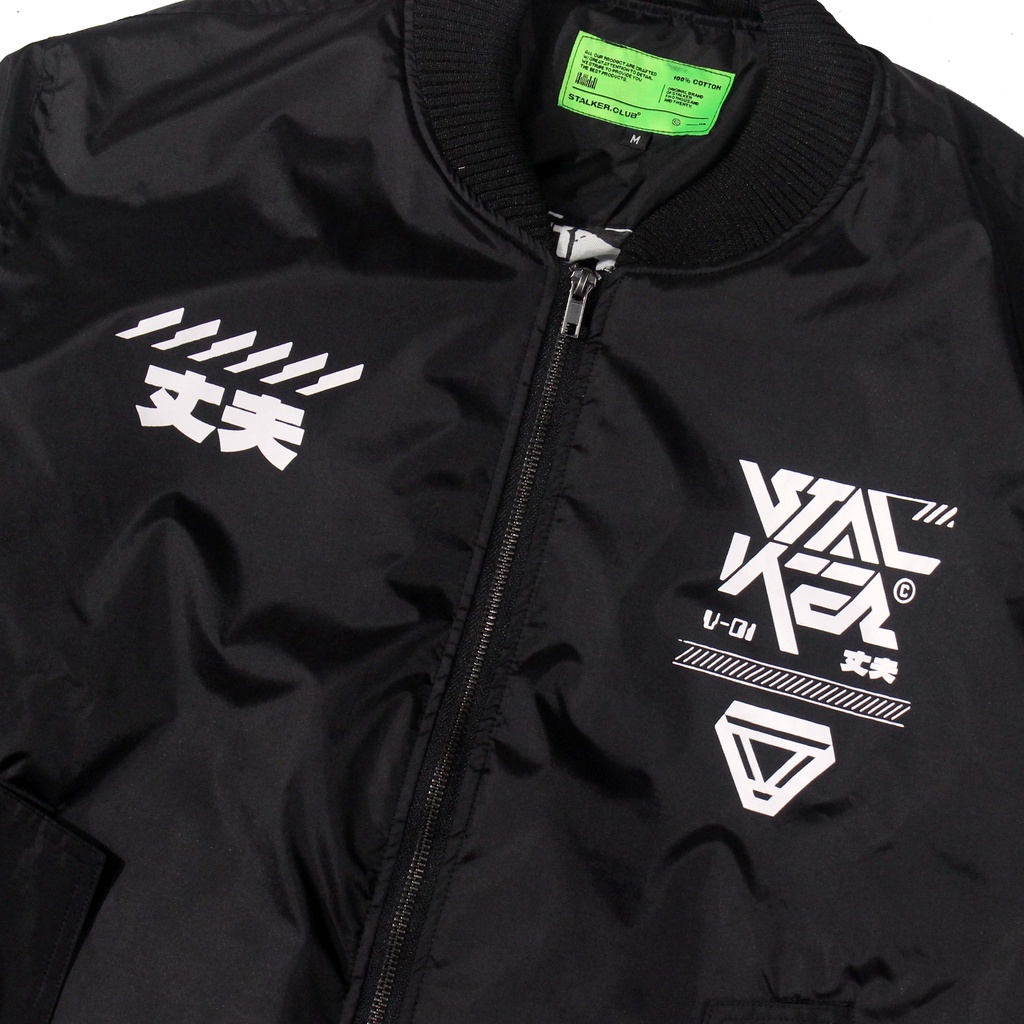 Stalker Jaket Bomber Hitam - Vector