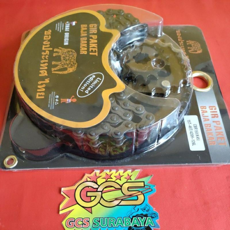 gearset,gear set,rantai gir full set cbr150 old,cbr150 k45,cbr150 old k15 new