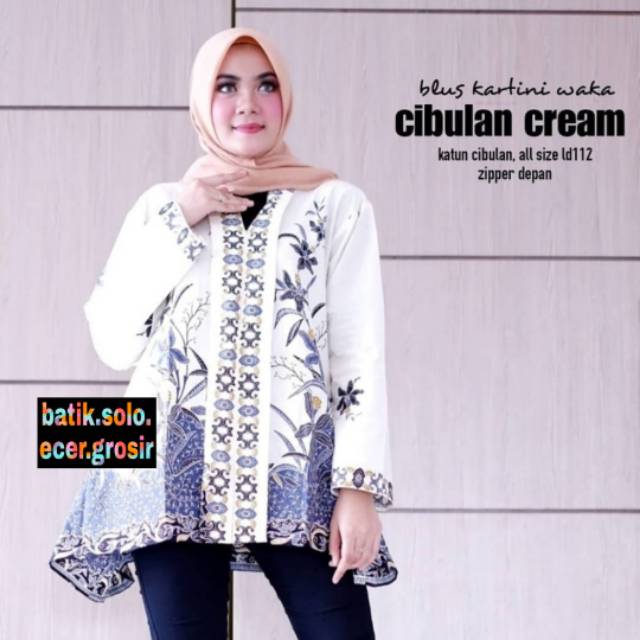 Blus Atasan Batik Kartini Jumbo Cibulan Anggrek