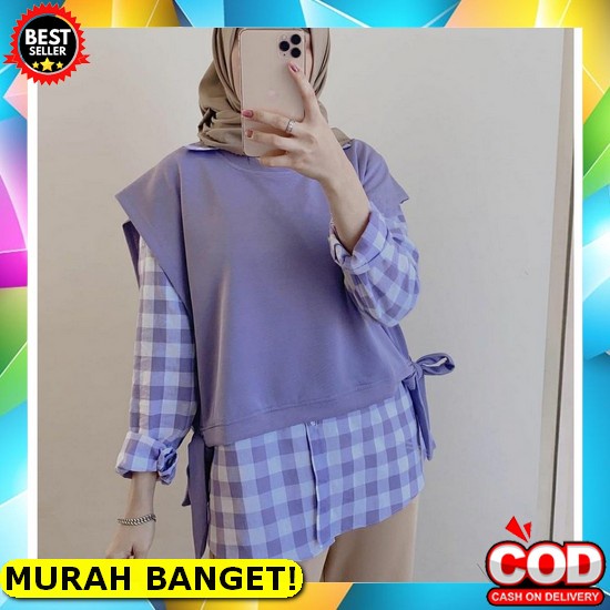 Zaza_Fashion Baju Atasan Wanita Terbaru 2022 Import Real Pict / Blouse Wanita Hits Xmas Tee Cute Cod