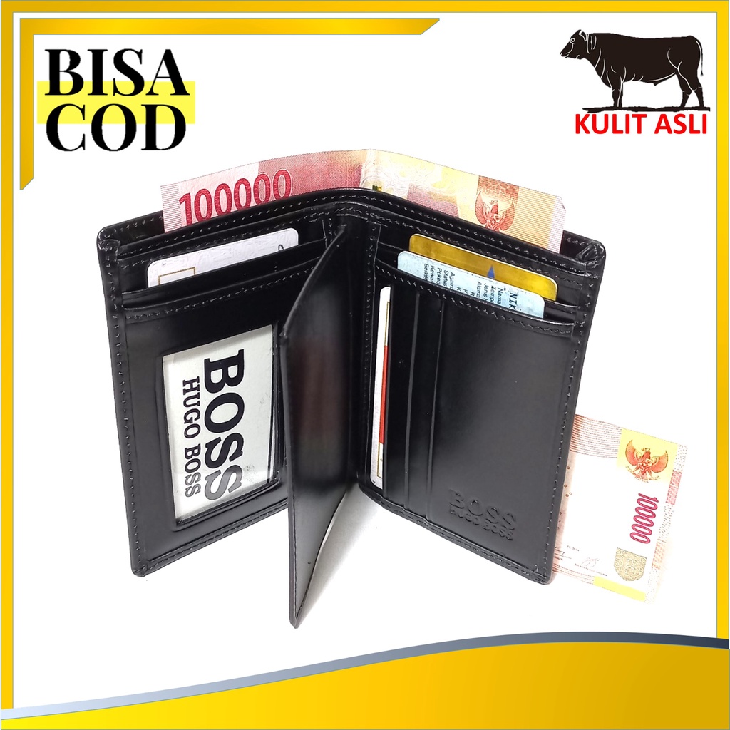 Dompet Pria Kulit Asli Sapi Jenis Pull Up Model Lipat Kartu Banyak  [3/4 Pull Up]