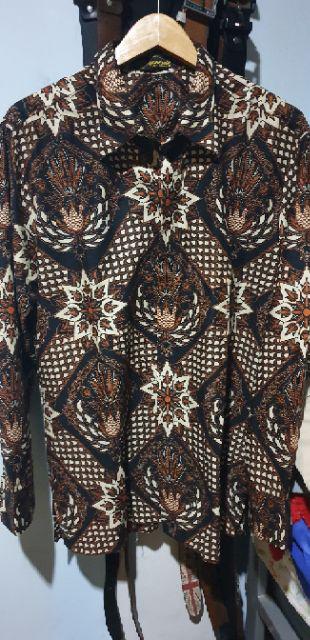 Arjuna Weda Kemeja Batik Ceplok - Cokelat