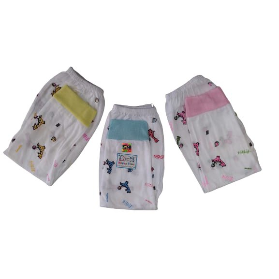 12pcs Celana Bayi SUNJOLY Panjang Buka Kaki Putih Warna | Celana Anak Sun Joly Pakaian Baby | Open Sorx Grosir Lusinan