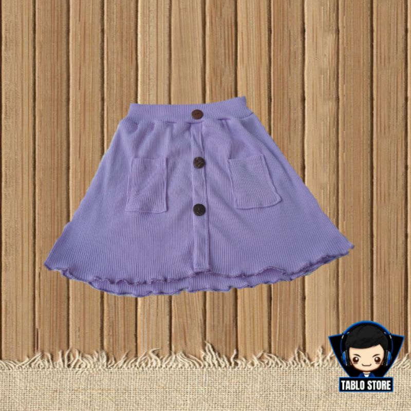 ROK MINI Raisa 1-4 Tahun ROK RIB ANAK Perempuan / Rok Knite Premium / Rok Kancing Batok