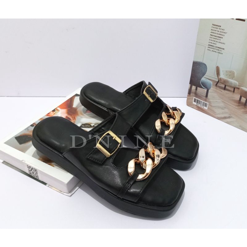 Anami Sandal flatporm slop rantai DY 02