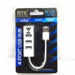 USB HUB 4 Port NYK H-01 HI-SPEED Support 2tb WHITE