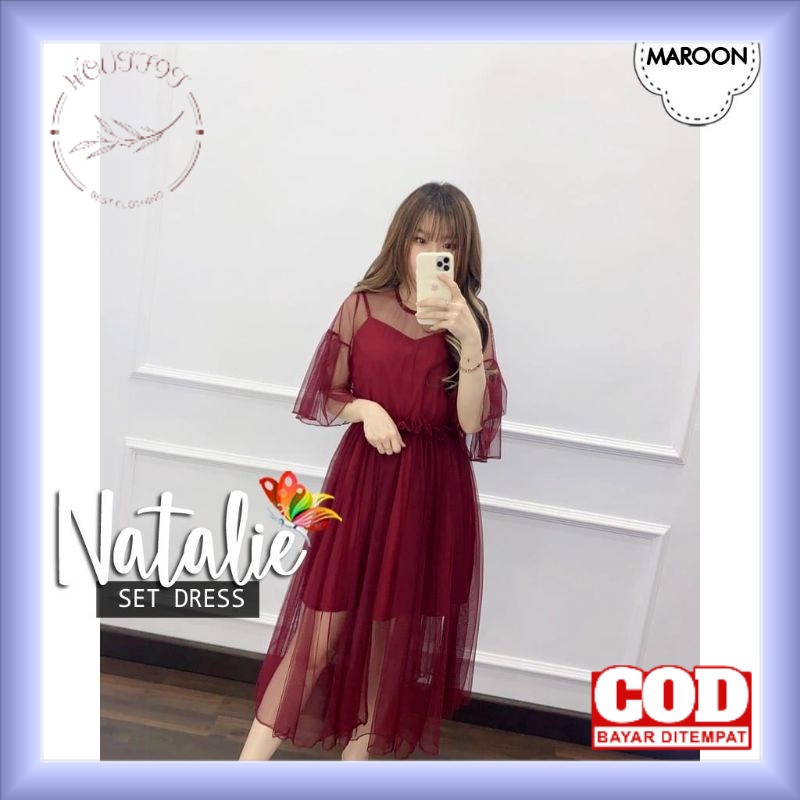 Baju Dress Pesta Natal Wanita Remaja Modern Trend Kekinian Murah Terbaru 2021 Set Gaun Dress Mewah P