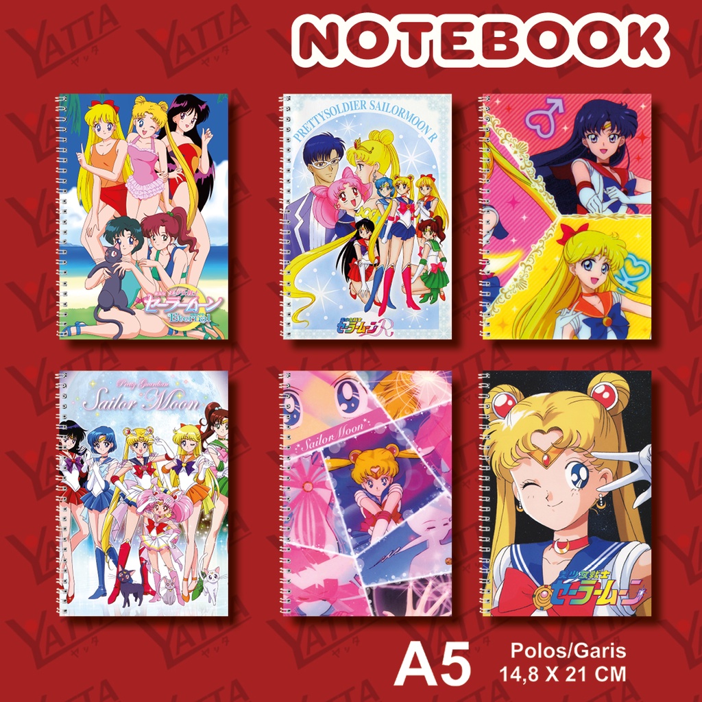 

Notebook Anime ukuran A5 14,6 cm x 21 cm Sailormoon YOTAKUSHOP