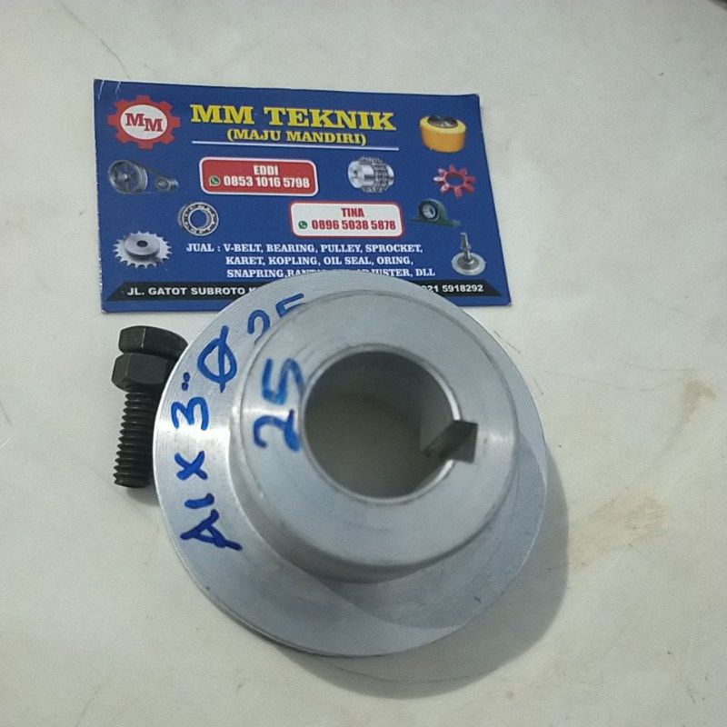 Pully A1 x 3 inch AS 0, 8, 10, 12, 13, 14, 15, 16, 17, 18, 19, 20, 22, 24, 25, 1&quot;, 28, 30 mm Alumunium Poli 3&quot; Puli Pulli A1x3&quot; A1x3 A 1 x 3&quot; AS Buntu lubang lobang Allumunium Alluminium