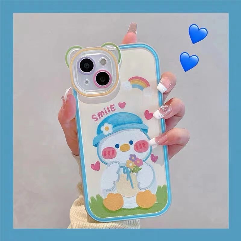 Soft Case Silikon TPU Transparan Motif Bebek Untuk IPhone 13 12 11 Pro X XR XS MAX 6 6S 7 8 Plus