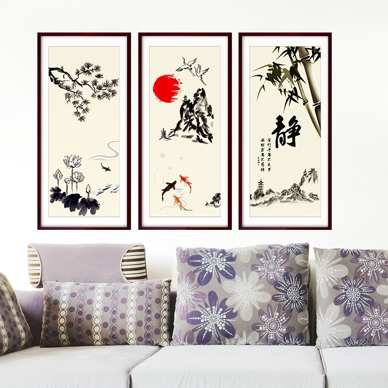 Reliza Wall Sticker Kaligrafi Frame Sakura Hitam Stiker Dinding LDR99260