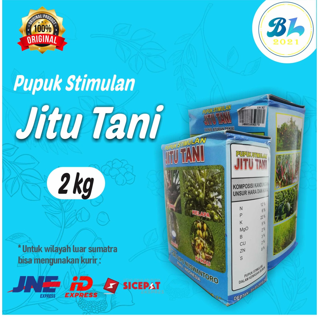 Pupuk NPK Jitu Tani kemasan kotak 2kg, untuk sawit, karet dan buah